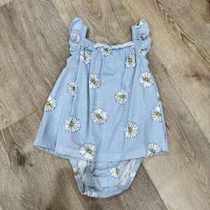 Blue Floral Toddler Romper